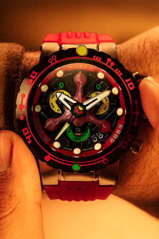 Orologio al quarzo in gomma Opportunity - Rosso e nero - Nubeo