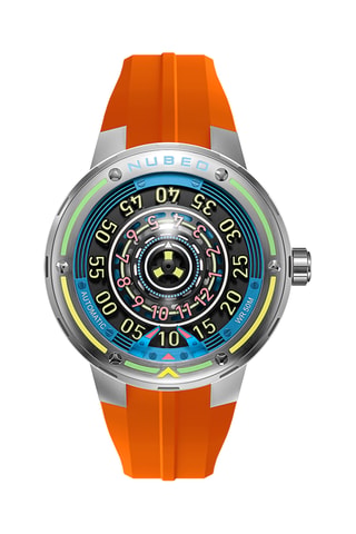 Orologio automatico in silicone Orbiter - Arancione e argentato - Nubeo