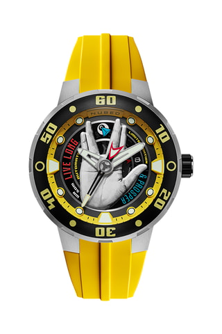 Orologio automatico in silicone Mariner - Giallo e argentato - Nubeo