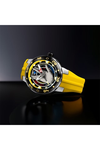 Orologio automatico in silicone Mariner - Giallo e argentato - Nubeo