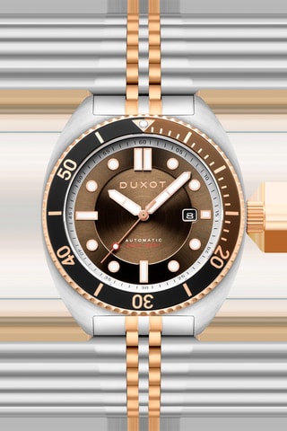 Orologio automatico in acciaio Tortuga - Argentato e dorato rosa - Duxot