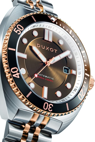 Orologio automatico in acciaio Tortuga - Argentato e dorato rosa - Duxot