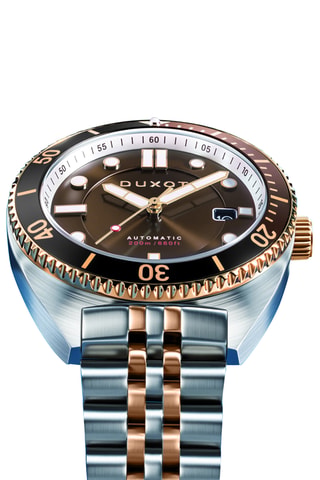 Orologio automatico in acciaio Tortuga - Argentato e dorato rosa - Duxot
