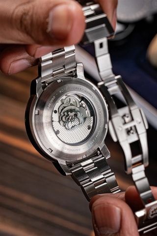 Orologio automatico in acciaio Heinrich Swiss multifonctions Limited Edition - Argentato e nero