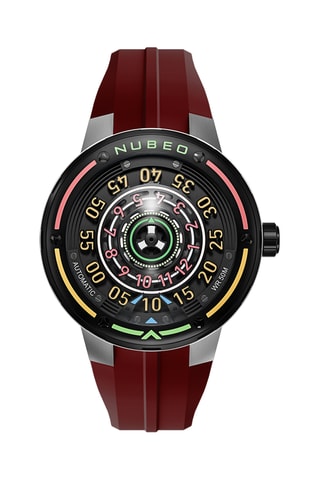 Orologio automatico in silicone Orbiter - Rosso e argentato - Nubeo