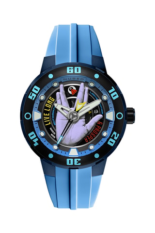 Orologio automatico in silicone Mariner - Celeste e nero - Nubeo