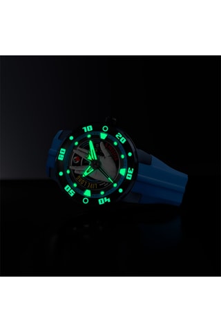 Orologio automatico in silicone Mariner - Celeste e nero - Nubeo