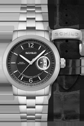 Orologio automatico in acciaio Heinrich Minimal - Argentato e nero - Schild