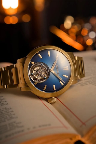 Orologio automatico in acciaio Friedrich Tourbillon Fume - Dorato e blu