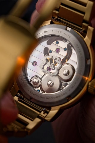 Orologio automatico in acciaio Friedrich Tourbillon Fume - Dorato e blu