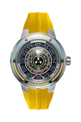 Orologio automatico in silicone Orbiter - Giallo e argentato - Nubeo