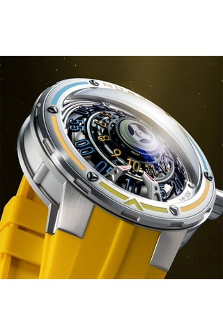 Orologio automatico in silicone Orbiter - Giallo e argentato - Nubeo