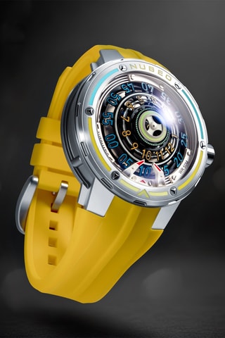 Orologio automatico in silicone Orbiter - Giallo e argentato - Nubeo