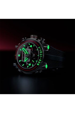 Orologio al quarzo in gomma Deimos - Nero e argentato - Nubeo