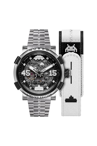 Cofanetto orologio automatico e cinturini in acciaio e ? Orion - Argentato e grigio - Nubeo