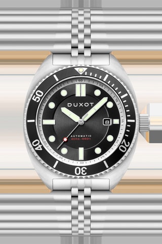 Orologio automatico in acciaio Tortuga - Argentato e nero - Duxot