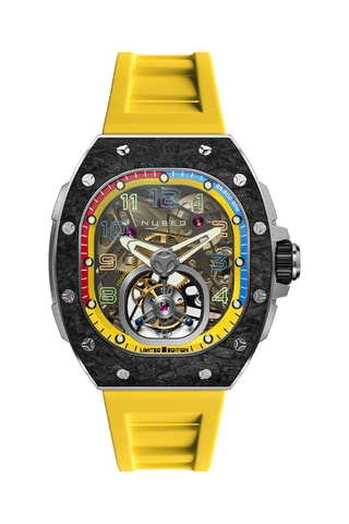 Orologio meccanico in gomma Viper - Giallo e nero - Nubeo