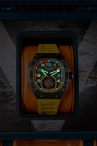Orologio meccanico in gomma Viper - Giallo e nero - Nubeo