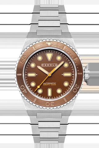 Orologio automatico in acciaio Farina - Argentato e marrone - Cadola