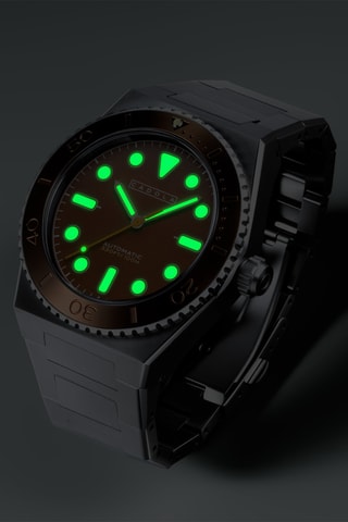 Orologio automatico in acciaio Farina - Argentato e marrone - Cadola