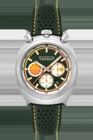 Orologio al quarzo in pelle Testa di Toro - Cronografo - Verde scuro - Cadola