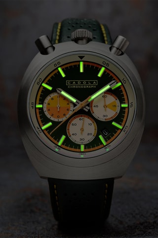 Orologio al quarzo in pelle Testa di Toro - Cronografo - Verde scuro - Cadola