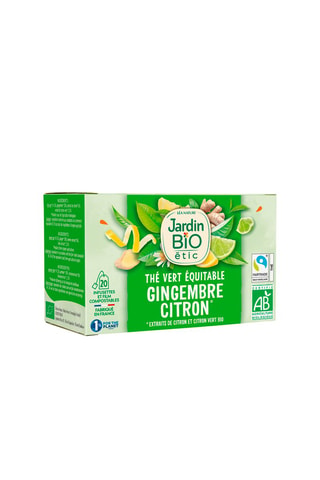 Thé vert bio Gingembre Citron vert - 20 sachets