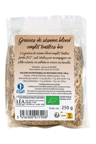 Graines de sésames complet toastées - 250 g