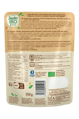Sachets Dahl Lentilles corail et Pois cassés - 250 g