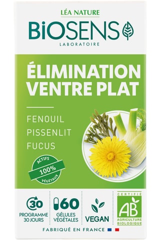 Elimination ventre plat Bio - 60 gélules - Cure de 30 jours