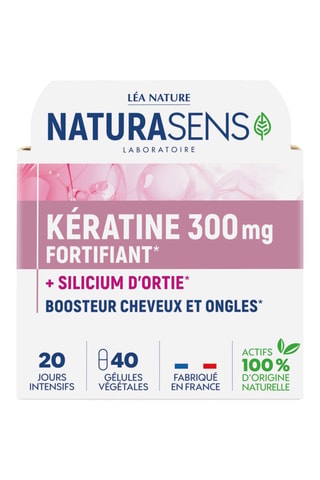 40 gélules végétales Kératine 300 - Cheveux et ongles - Jusqu'à 20 jours