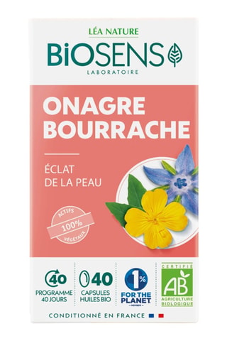 Onagre bourrache éclat de la peau - 40 capsules - Cure de 40 jours