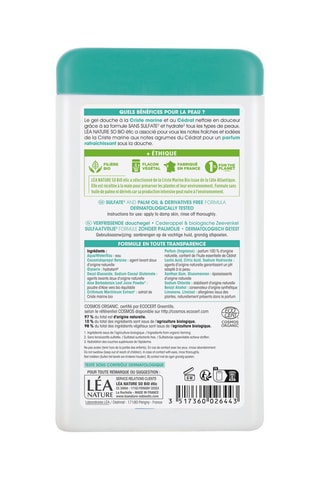 Gel douche rafraichissant au Criste Marine bio et cédrat - 450 ml