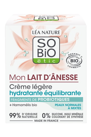 Crème légère hydratante équilibrante Mon Lait d'Anesse - Peaux normales à mixtes - 50 ml