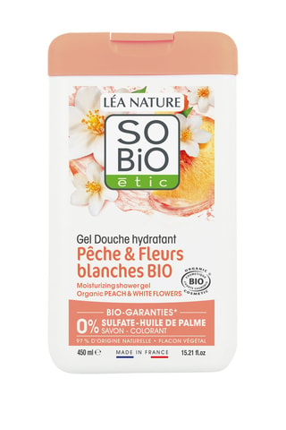 3 x Gel douche hydratant pêche et fleurs blanches bio - 450 ml