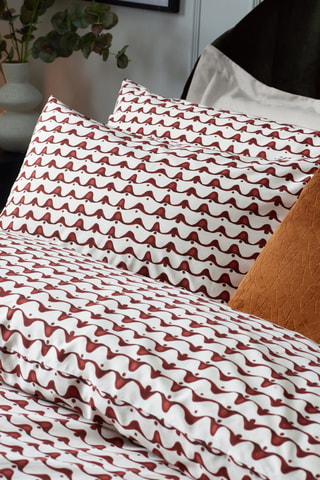 Juego de nórdico de algodón 57 hilos/cm² - Rojo y blanco