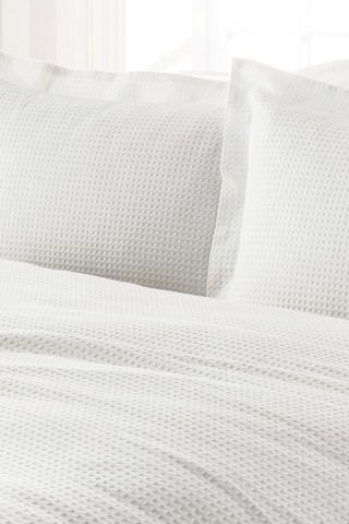 Juego de nórdico Waffle de algodón 57 hilos/cm² - Blanco