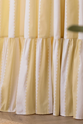 2 cortinas Birdie - Amarillo y blanco - 117 x 137 cm