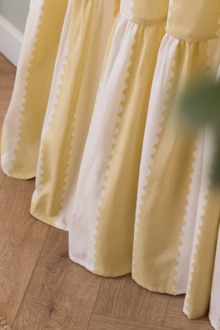 2 cortinas Birdie - Amarillo y blanco - 117 x 137 cm