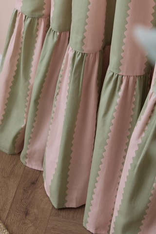 2 cortinas Birdie - Rosa y verde - 117 x 137 cm