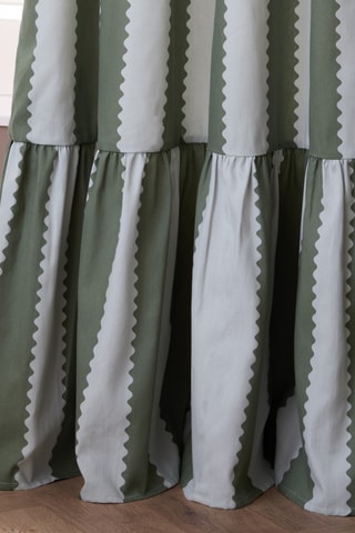 2 cortinas Birdie - Verde y gris - 168 x 183 cm