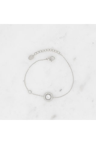 Pulsera - Plateado y blanco
