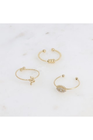 3 anillos - Dorado y blanco