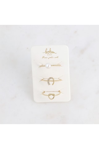 3 anillos - Perla cultivada de agua dulce