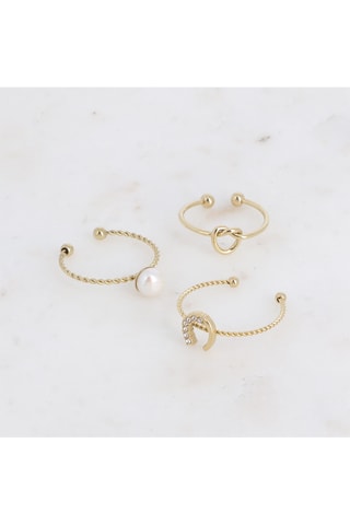 3 anillos - Perla cultivada de agua dulce