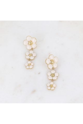 Pendientes - Dorado y blanco