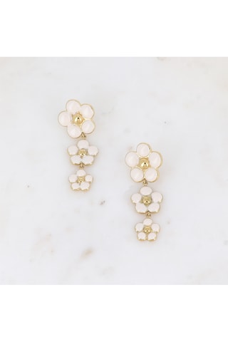 Pendientes - Dorado y blanco