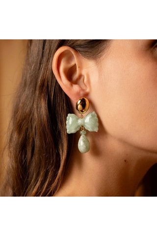 Pendientes Aaliya - Dorado y verde