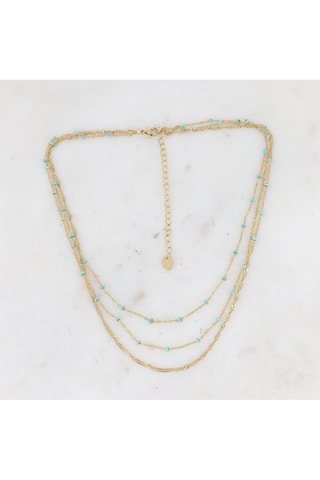 Collar Frédérique - Dorado y turquesa