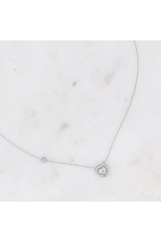 Collar - Plateado y blanco